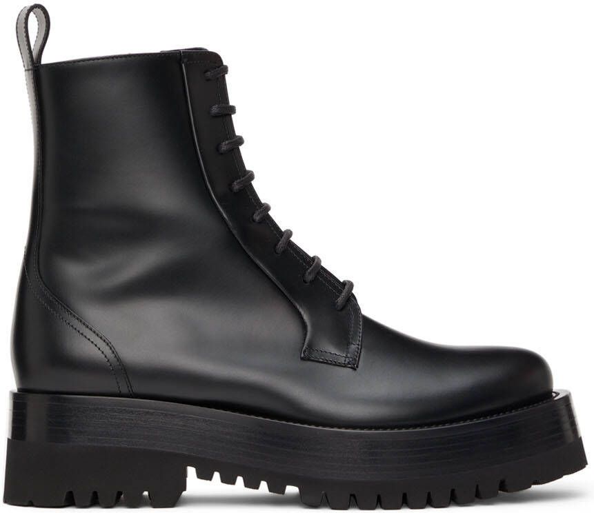 Valentino Garavani Black Upraise Combat Boots - Picture 5