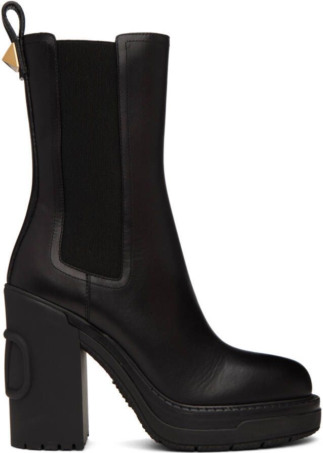 Valentino Garavani Black VLogo Beatle Boots - Picture 5
