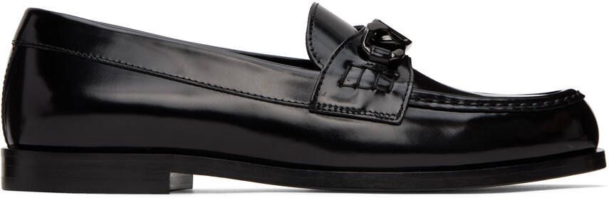 Valentino Garavani Black VLogo Chain Loafers - Picture 5