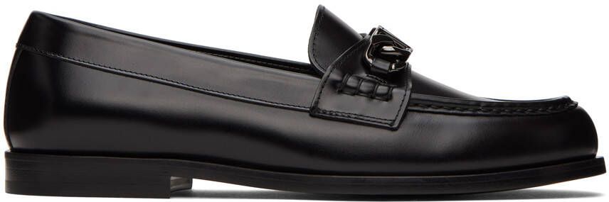 Valentino Garavani Black VLogo Chain Loafers - Picture 5
