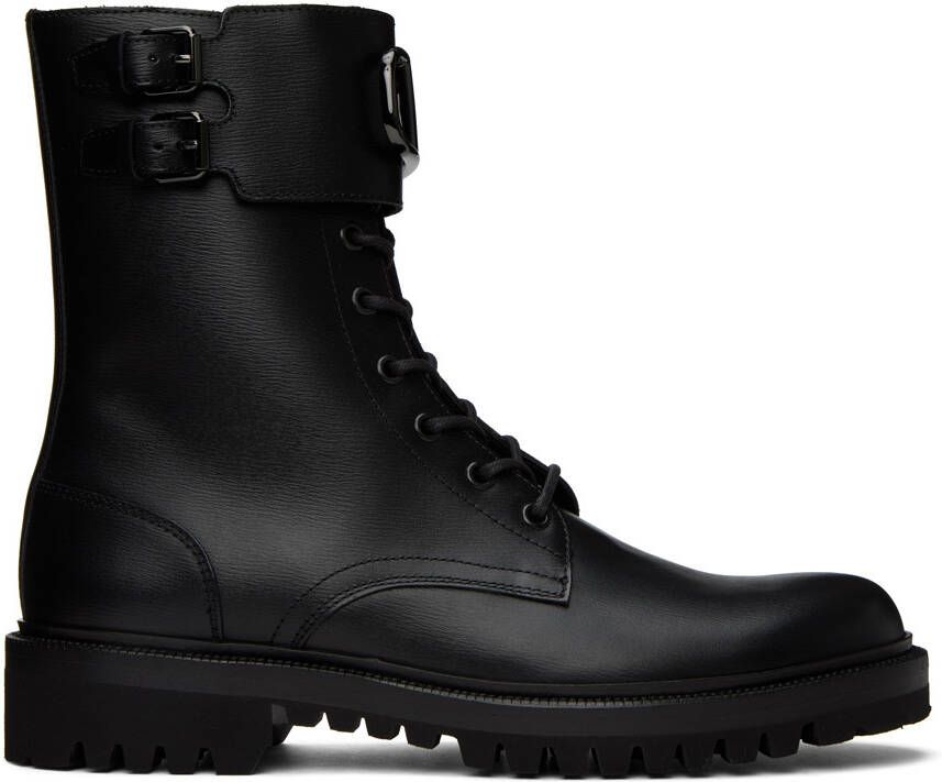 Valentino Garavani Black VLogo Combat Boots