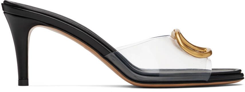 Valentino Garavani Black VLogo Heeled Sandals - Picture 5