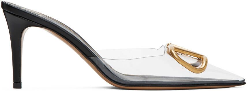 Valentino Garavani Black VLogo Heels - Picture 5