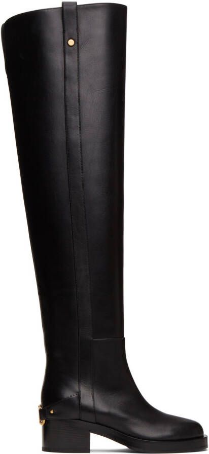 Valentino Garavani Black VLogo Tall Boots - Picture 5