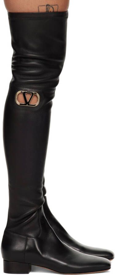 Valentino Garavani Black VLogo Type Boots