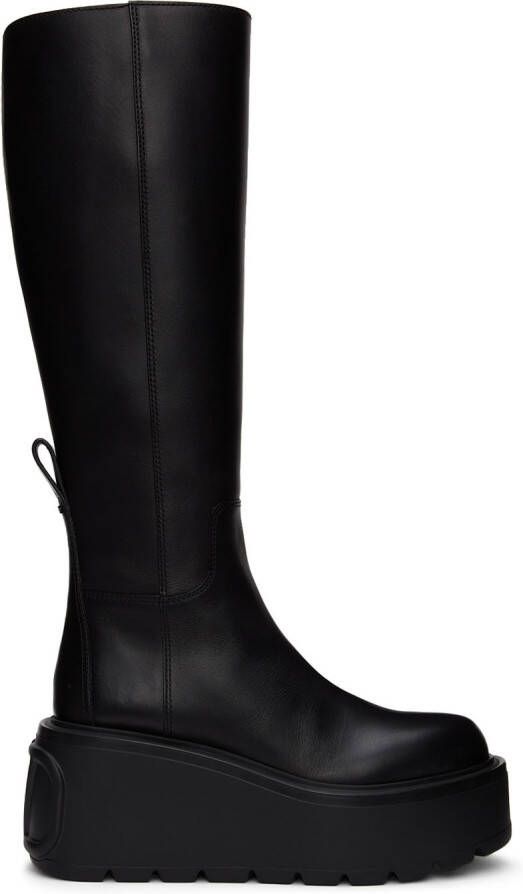 Valentino Garavani Black Vlogo Uniqueform Tall Boots - Picture 5