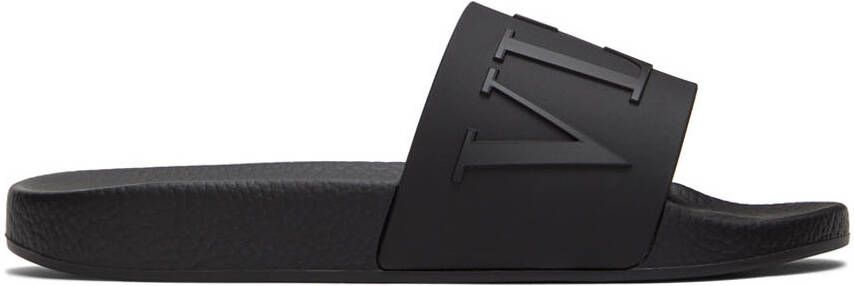 Valentino Garavani Black VLTN Slides - Picture 5