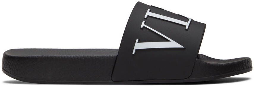 Valentino Garavani Black VLTN Slides - Picture 5