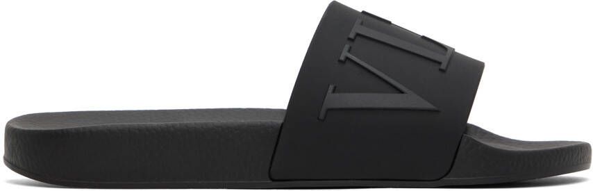Valentino Garavani Black VLTN Slides - Picture 5