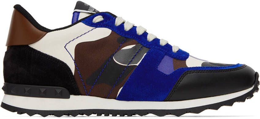 Valentino Garavani Blue & Black Rockrunner Sneakers - Picture 5
