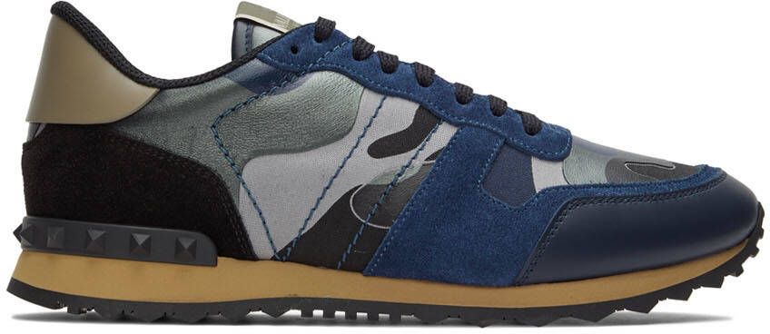 Valentino Garavani Blue & Gray Rockrunner Sneakers - Picture 5