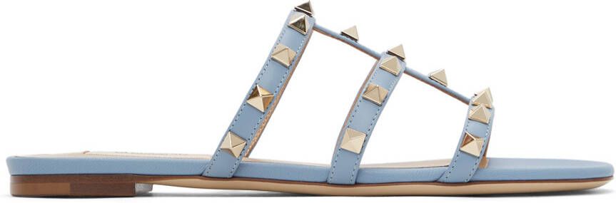 Valentino Garavani Blue Rockstud Cage Sandals - Picture 5