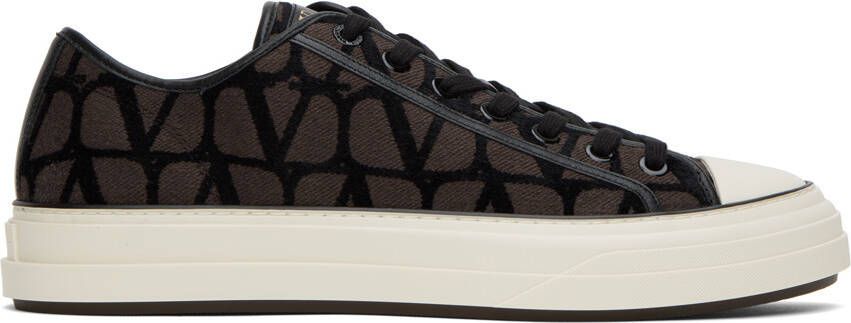 Valentino Garavani Brown & Black Totaloop Sneakers - Picture 4