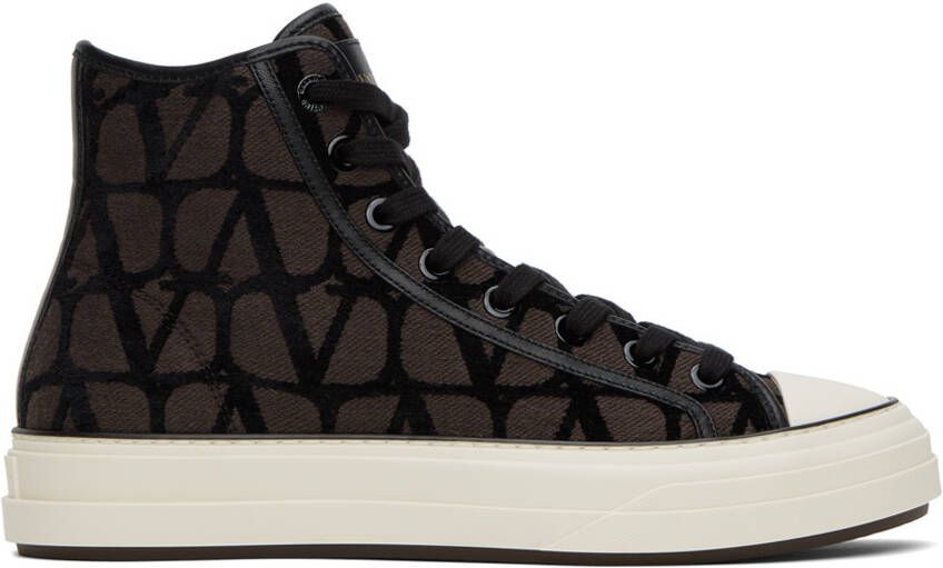 Valentino Garavani Brown & Black Totaloop Sneakers - Picture 5