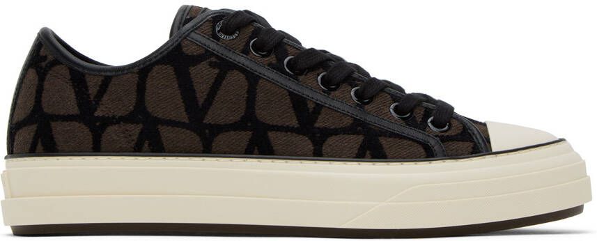 Valentino Garavani Brown Iconographe Totaloop Sneakers - Picture 4