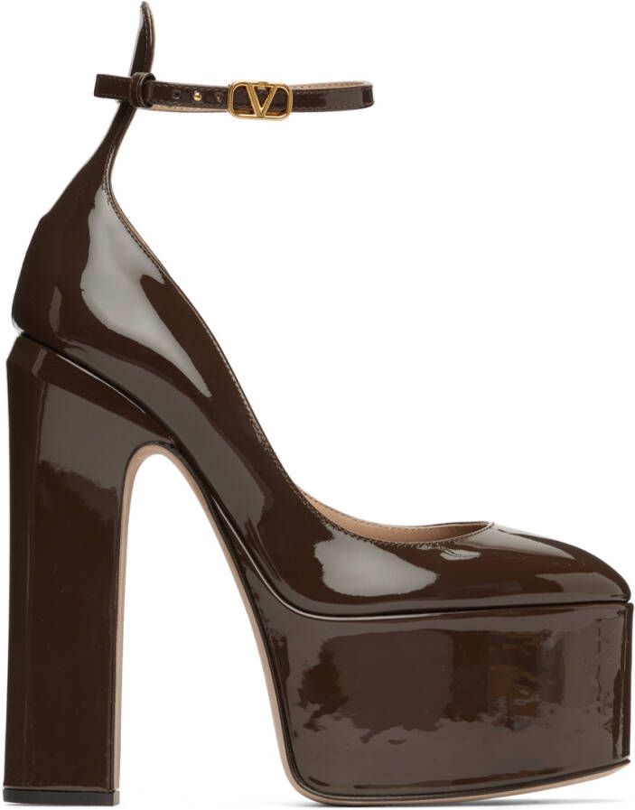 Valentino Garavani Brown Tan-Go Platform Heels - Picture 5