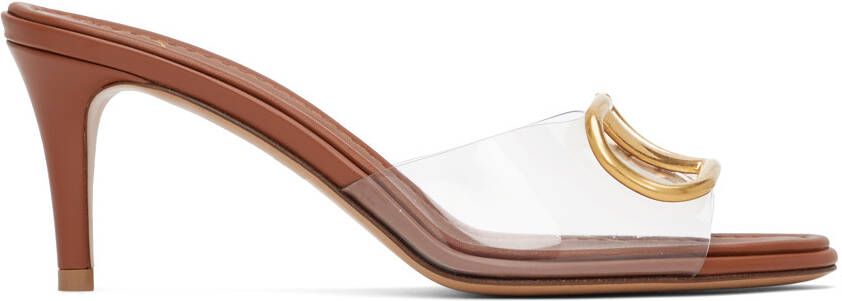 Valentino Garavani Brown VLogo Heeled Sandals - Picture 5