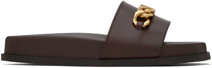 Valentino Garavani Brown VLogo Slides