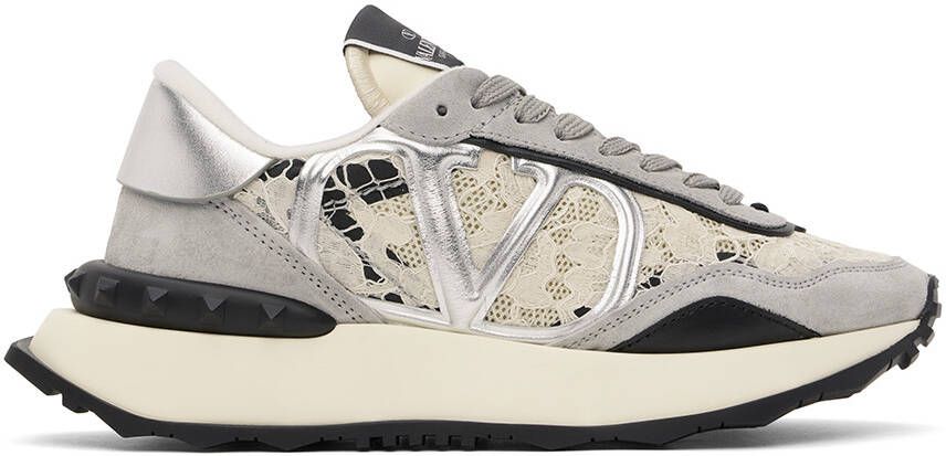 Valentino Garavani Gray Lacerunner Sneakers - Picture 5