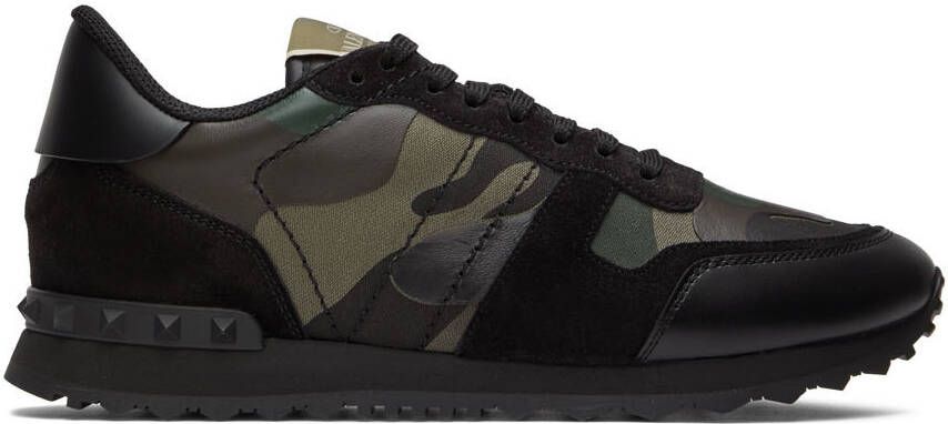 Valentino Garavani Green & Black Rockrunner Sneakers - Picture 5
