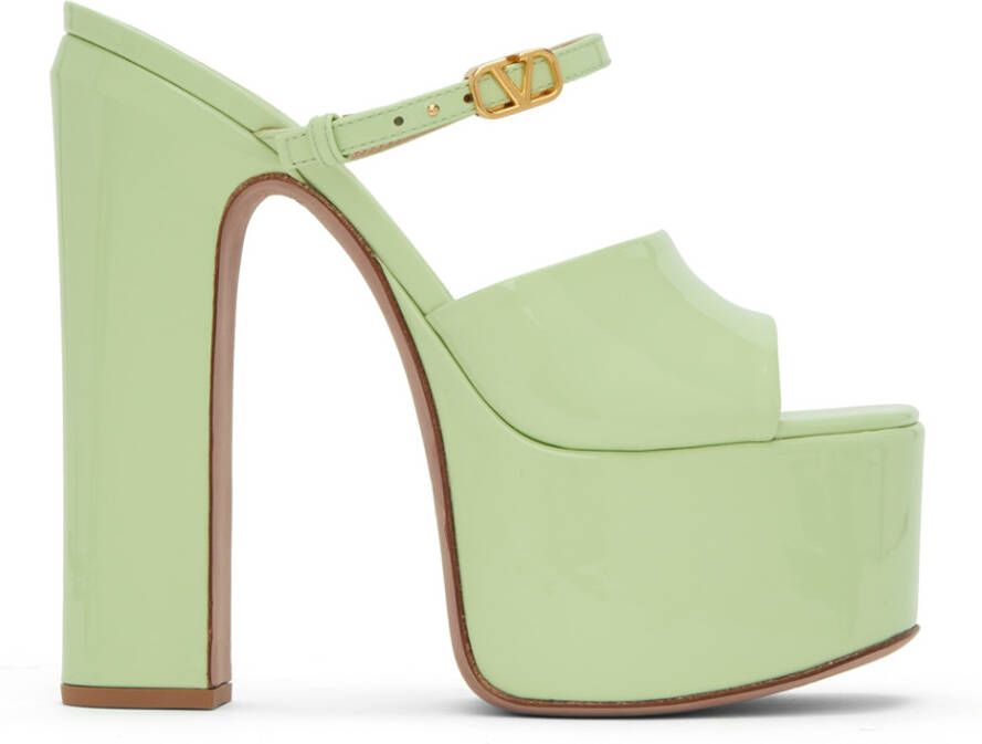 Valentino Garavani Green Tan-Go Heeled Sandals - Picture 2