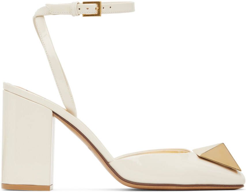 Valentino Garavani Off-White One Stud Heels - Picture 5