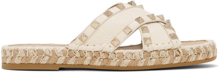 Valentino Garavani Off-White Rockstud Slide Sandals - Picture 5