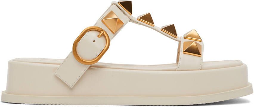 Valentino Garavani Off-White Roman Stud Platform Sandals