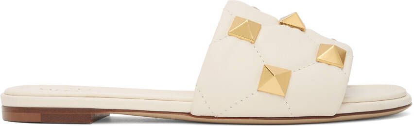 Valentino Garavani Off-White Roman Stud Sandals - Picture 5