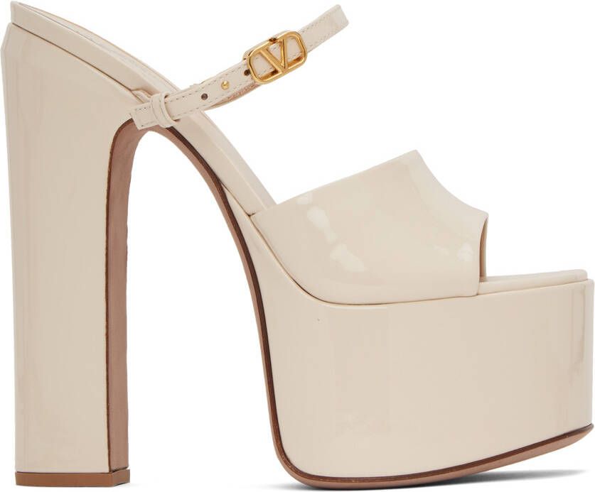 Valentino Garavani Off-White Tan-Go Heeled Sandals - Picture 4
