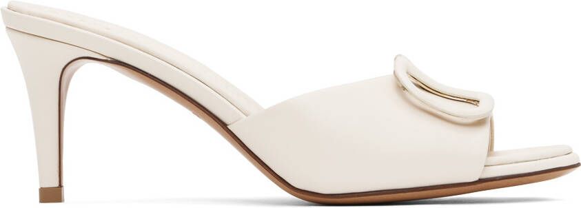 Valentino Garavani Off-White VLogo Heeled Sandals - Picture 3