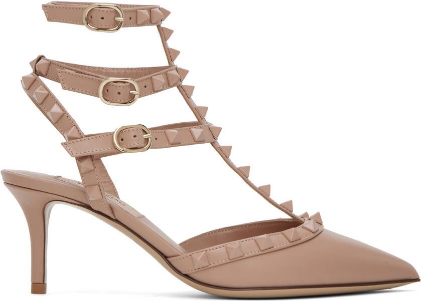 Valentino Garavani Pink Caged Rockstud Heels - Picture 5