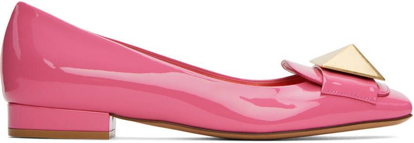 Valentino Garavani Pink One Stud Loafers - Picture 5