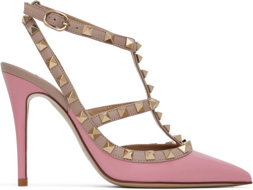 Valentino Garavani Pink Rockstud Cage Heels - Picture 2