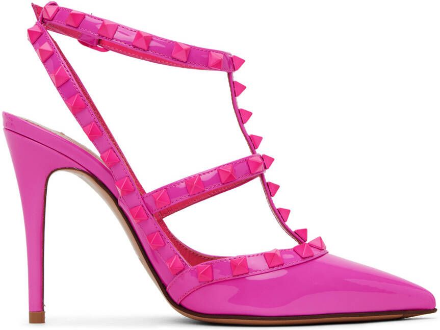 Valentino Garavani Pink Rockstud Cage Heels
