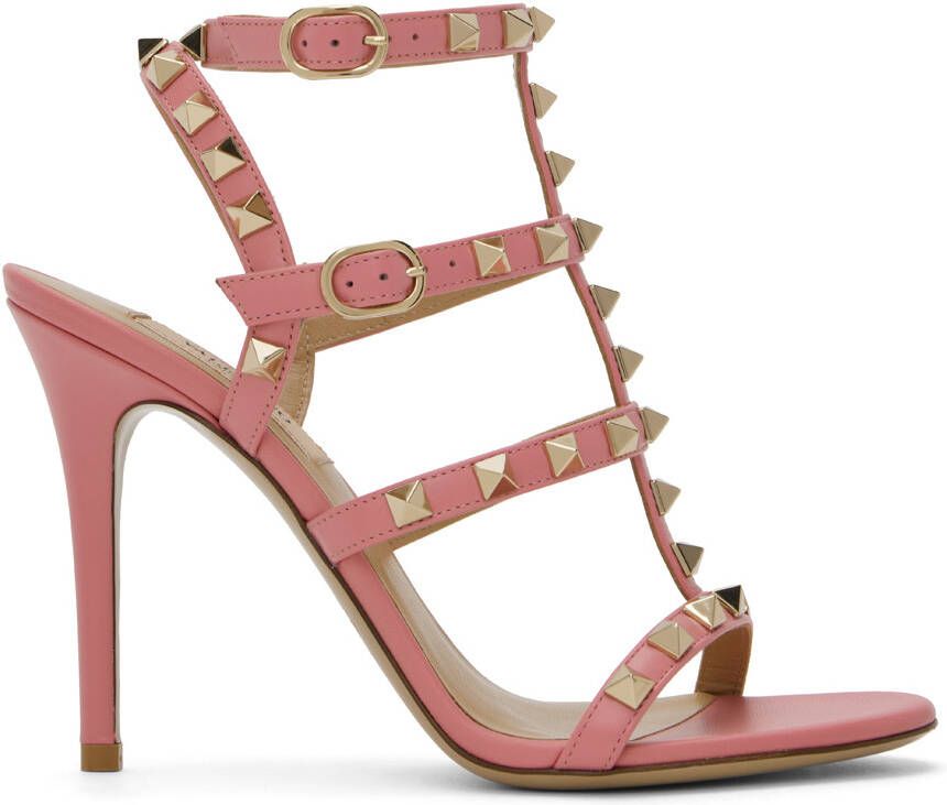 Valentino Garavani Pink Rockstud Cage Sandals
