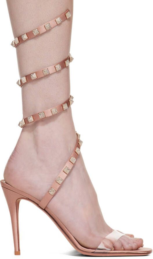 Valentino Garavani Pink Rockstud Heeled Sandals