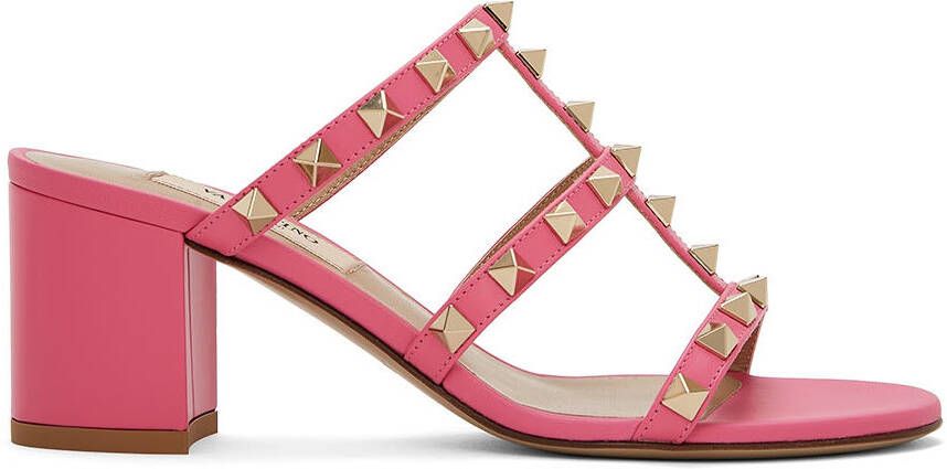 Valentino Garavani Pink Rockstud Heeled Sandals