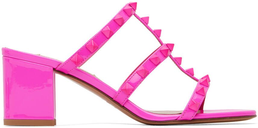Valentino Garavani Pink Rockstud Heeled Sandals