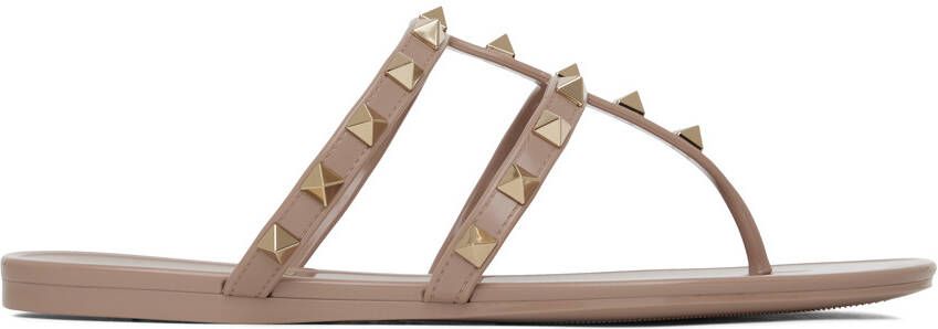 Valentino Garavani Pink Rockstud Sandals - Picture 5