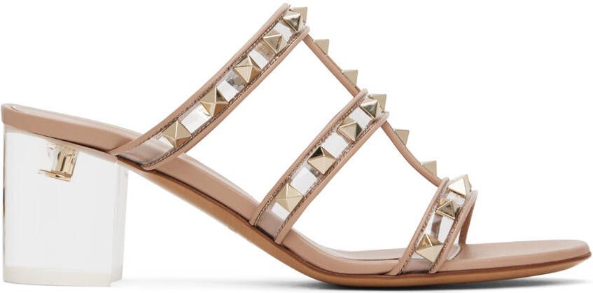 Valentino Garavani Pink Rockstud Sandals - Picture 5