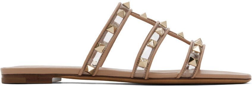 Valentino Garavani Pink Rockstud Slides - Picture 5