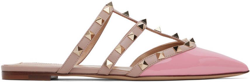 Valentino Garavani Pink Rockstud Slippers - Picture 5