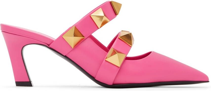 Valentino Garavani Pink Roman Stud 65 Heels - Picture 5