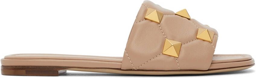 Valentino Garavani Pink Roman Stud Sandals - Picture 5