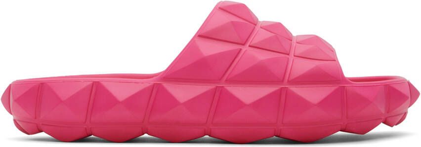 Valentino Garavani Pink Roman Stud Turtle Slides