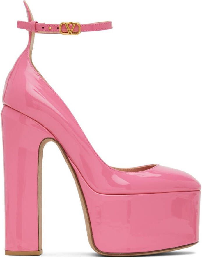 Valentino Garavani Pink Tan-Go Platform Pumps - Picture 5