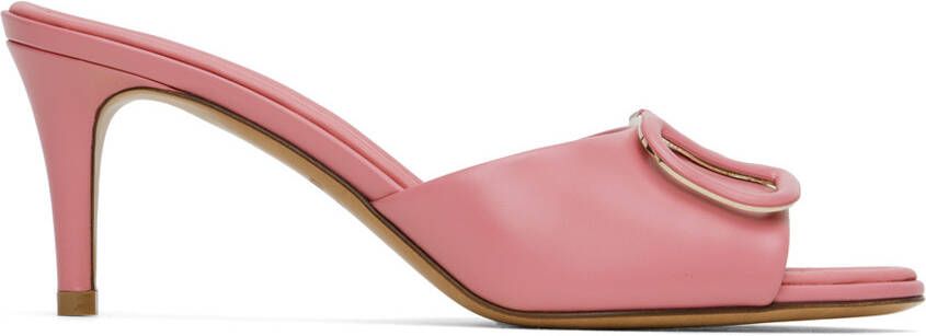 Valentino Garavani Pink VLogo Heeled Sandals - Picture 5