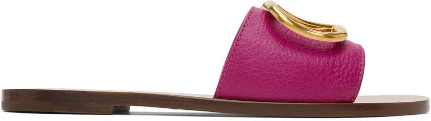Valentino Garavani Pink Vlogo Slides - Picture 5