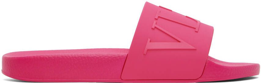 Valentino Garavani Pink VLTN Slides